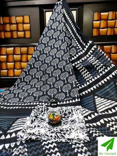 Printed Mulmul Cotton Saree by Abc Concepts