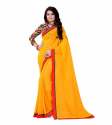Plain Georgette Saree with Printed Blouse