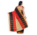 Red And Black Cotton Saree by Buyonn  thumb 1
