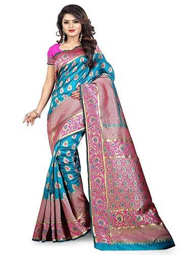 Silk Banarasi Saree With Blouse by buyone