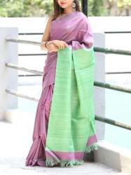 Plain Tussar Silk Sarees