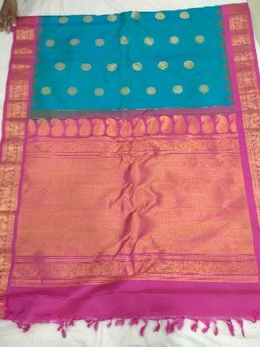 Printed Gadwal Pattu Saree by Sree Tirumala Gadwal Saree House