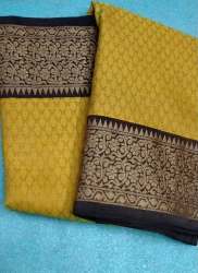 Designer Yellow Tanchoi Saree