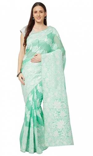 Buy Varkala Silk Sarees Brand Jamdani Cotton Saree by Varkala Silk Sarees