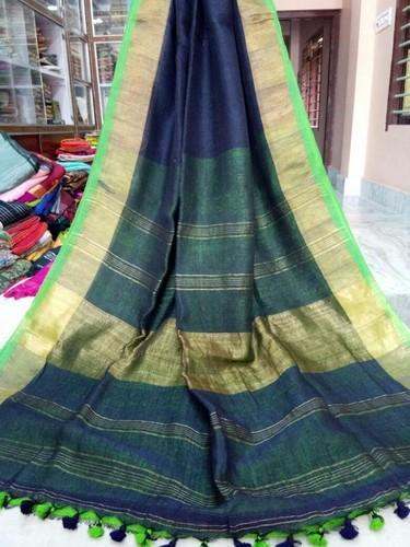 Linen Handloom Saree  by Fashion Maven