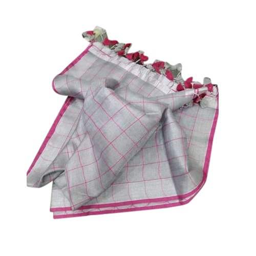 Indian Tissue Linen Saree For Ladies by R H Handloom