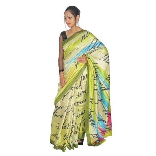 Printed Linen Saree For Ladies by R H Handloom