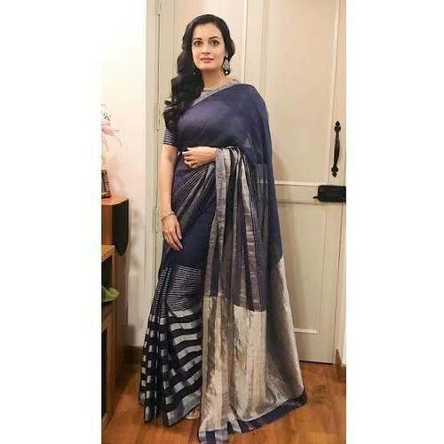 Fancy Linen Saree by m/s hussain handloom