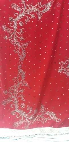 Red Velvet Saree by Mangalmay Sarees