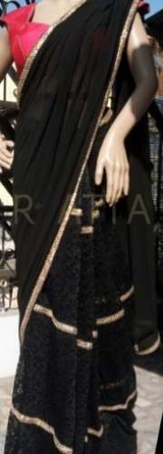 Stunning Party wear Black Saree