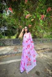 Digital Printed Organza Saree