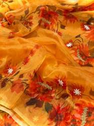 Ladies heavy organza silk Digital Print Saree