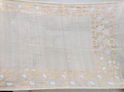 Dyeble white Tussar Silk Saree 