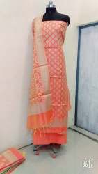 Orange Banarasi Suit Material 