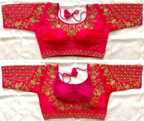 Designer Red Embroidery Blouse  by Drishtis Creations