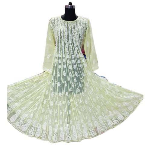 Ladies Anarkali Chikan  Kurti by Gopi Collection