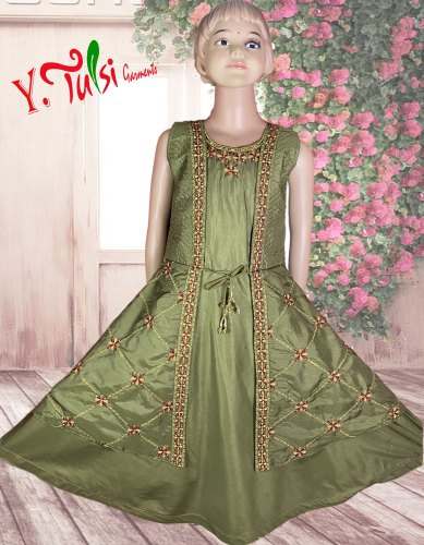 Designer Embroidered Kids Gown  by Y Tulsi Garments