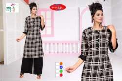 Multi Color designer cotton Rayon Palazzo kurtis 