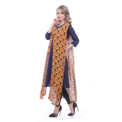 Fancy Jacket Style Kurti by Vamshi Creations