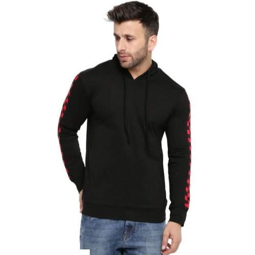 Men Black Hoodie Sweat shirt by D.B.Creations