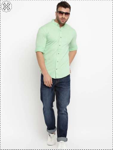 Men Casual Shirt with Chinese Collar by D.B.Creations