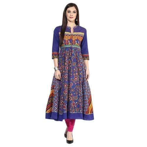 Ladies Anarkali Printed Cotton Kurti  by P S P Craft