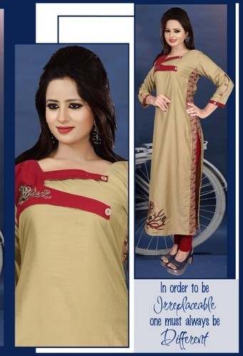 Ladies Designer Muslin Straight Kurti  by P S P Craft