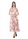 Digital Floral Printed Maxi Western Dress