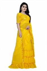 Get Yellow Georgette Saree By Anjaneya Sarees 