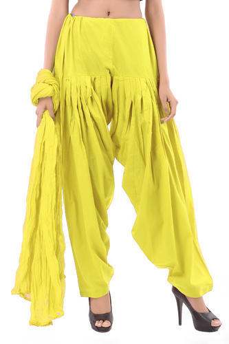 Yellow Pariala Salwar pant by Cotton Crafts