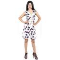 White Floral Printed Knee Length Jumpsuit