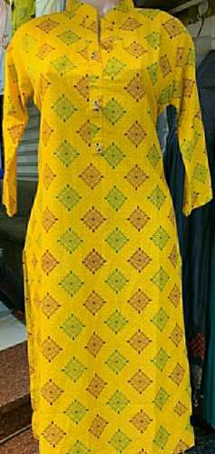 Ladies Printed Casual Cotton Kurti by Kashvi Creation