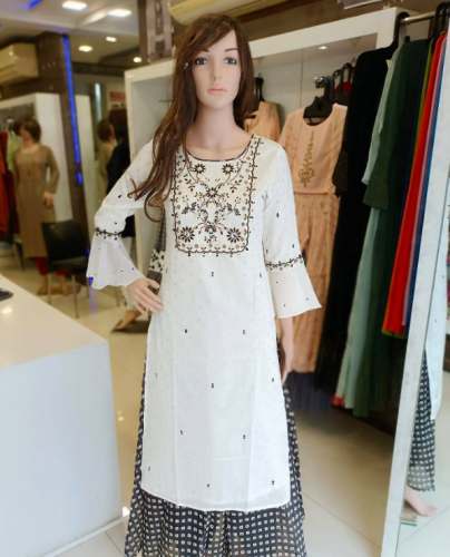 Cotton Kurti Palazzo Set For Women by Charming