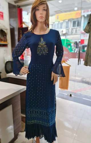 New Blue Long Kurti For Women by Charming