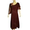 Long Gown Style Muslin Maroon Kurti 