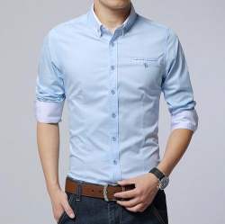 Plain Formal Casual Men Shirt 