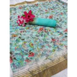 Designer Printed Cotton Saree