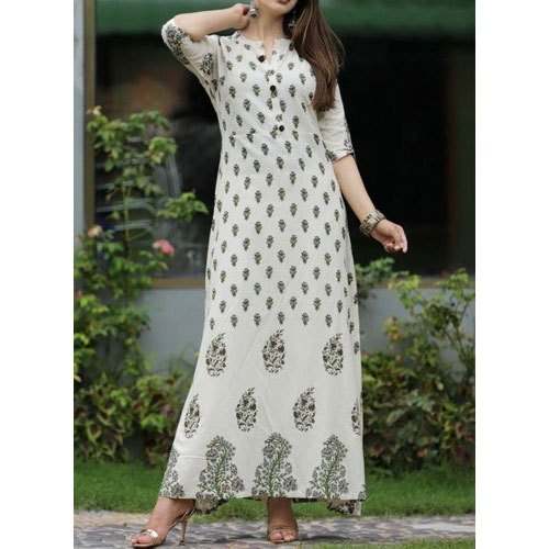 Stylish Rayon Floor Length Kurti  by Kothari Creation