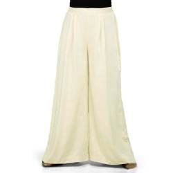 Cream Plain Palazzo Pant 