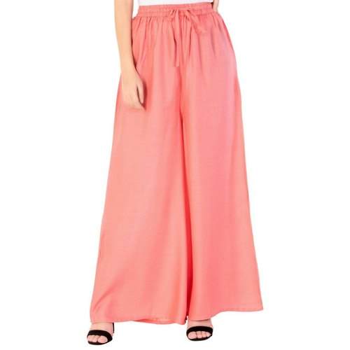 Plain Peach Rayon Palzzo Pant by Saurabh Ola