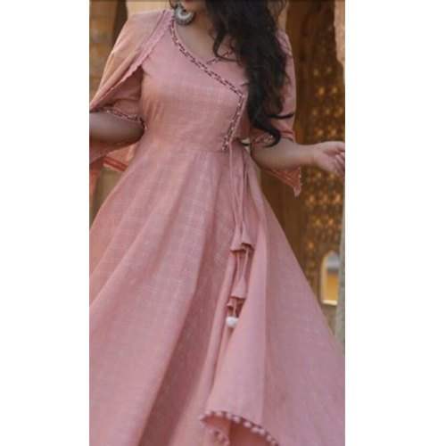 Beautiful Pink Angrakha Kurti  by Rudra Trading Co.