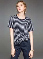 Polyester Ladies Strip T shirt 