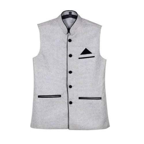 Gents Sleeve less Nehru Jacket  by Manikya Fashions