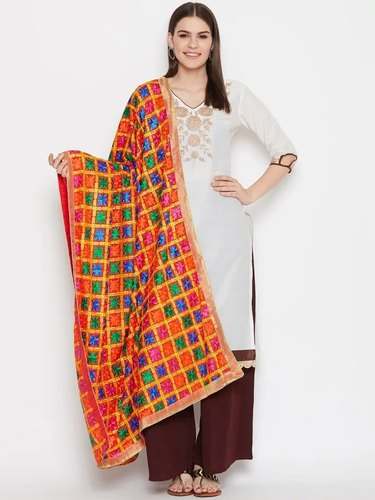Phulkari Handloom Duppata From Noida by Neha Textile