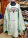 Functional Wear Chanderi Kurti With Dupatta Set 