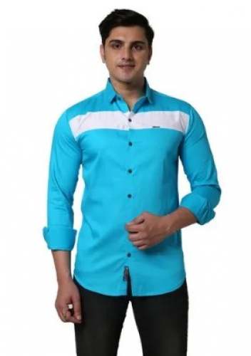 Sky Blue Plain Mens Shirt  by Madness Fashion