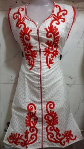 Fancy Embroidered Cotton Kurti by Sanjar Creation