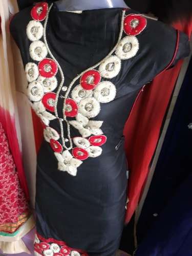 Embroidered Neck Black Fancy Kurti  by Manpasand Dresses