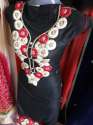 Embroidered Neck Black Fancy Kurti 