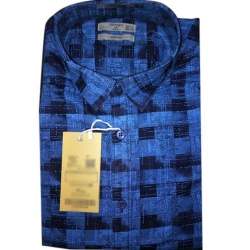 Designer Blue Checks Print Shirt 